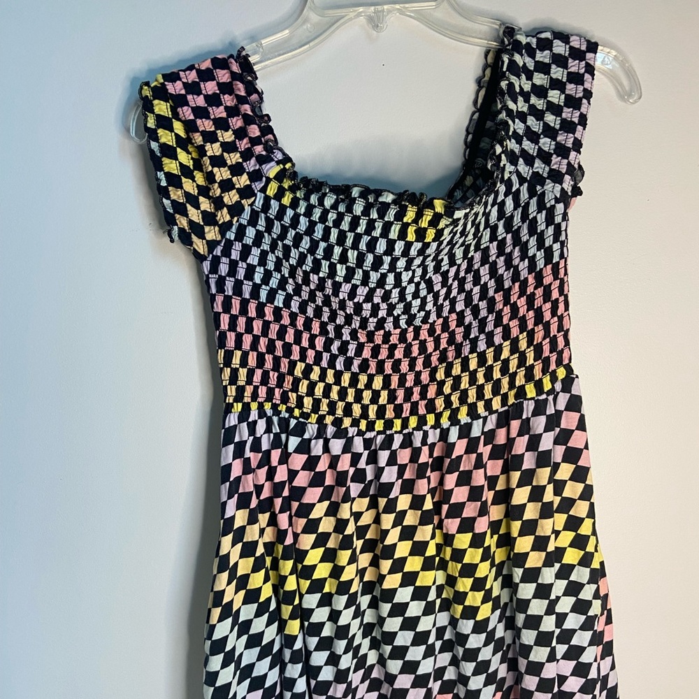 Hot topic pastel checkered dress size medium
